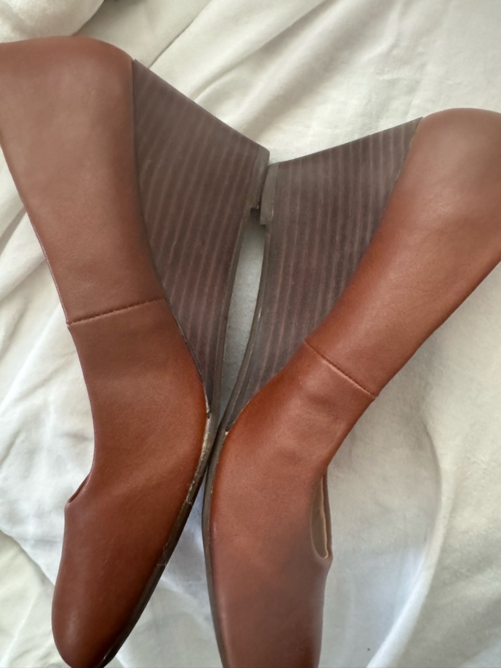Report Cognac Brown Wedge Booties